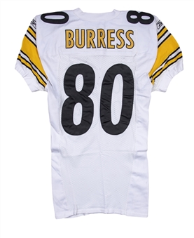 2001 Plaxico Burress Game Used Pittsburgh Steelers Road Jersey Photo Matched To 11/25/2001 (Steelers Holo)